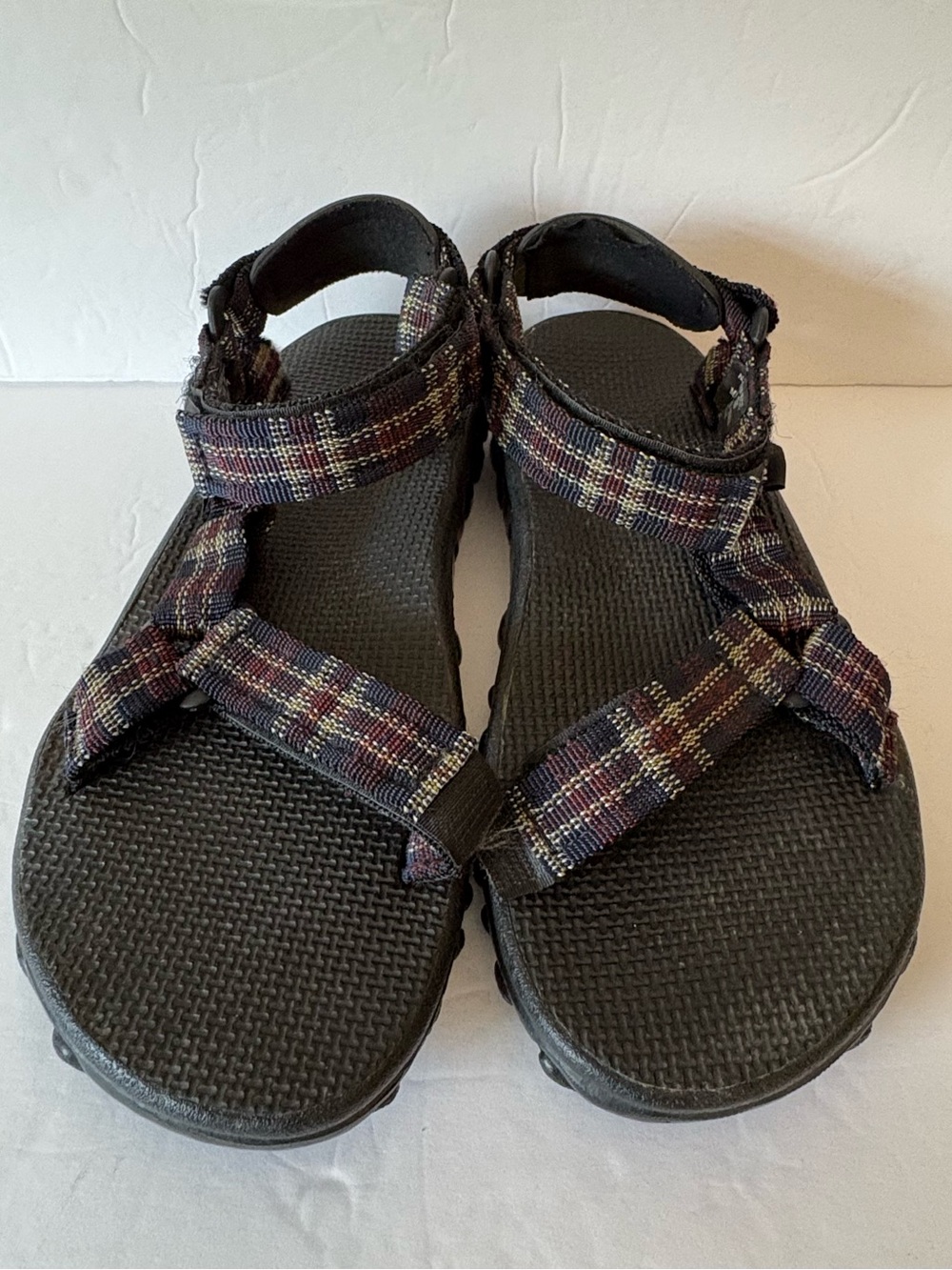 TEVA 7 W Women’s Universal Classic Sandals Navy Blue Red Plaid